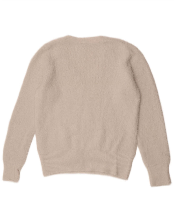 Marks & Spencer Damen-Pullover mit V-Ausschnitt, Gr. 12, Mittel, gebrochenes Weiß