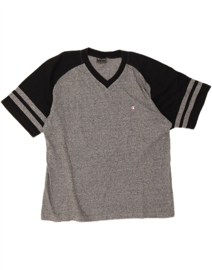 Champion Herren T-Shirt Top Large Grau Colourblock