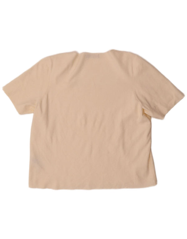 Marks & Spencer Damen T-Shirt Top UK 22 3XL Beige Viskose