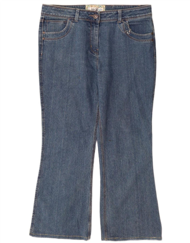 M&Co Damen Bootcut Jeans UK 16 Large W34 L29 Blaue Baumwolle