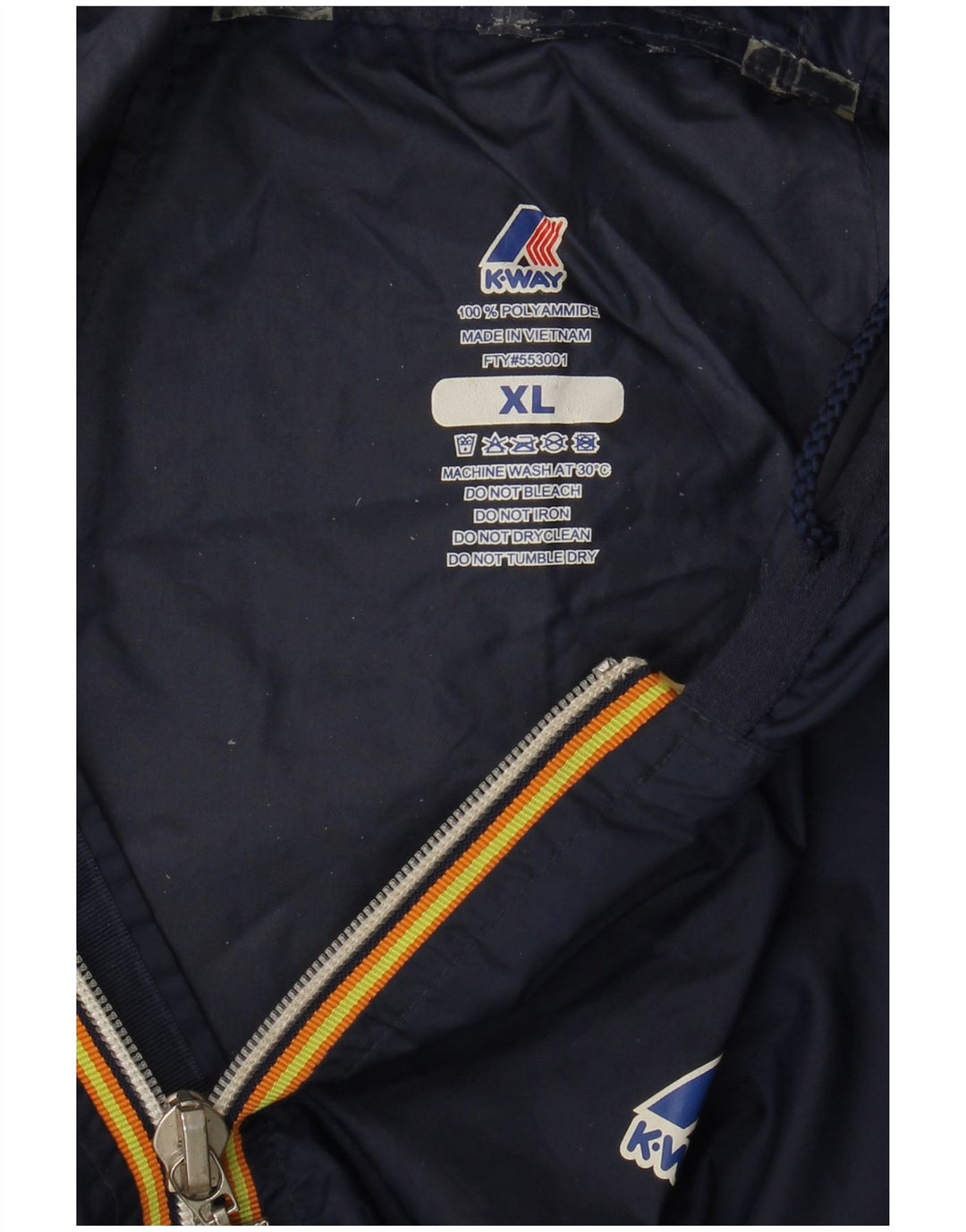 K-Way Herren-Regenjacke mit Kapuze, UK 42, XL, Marineblau, Polyamid