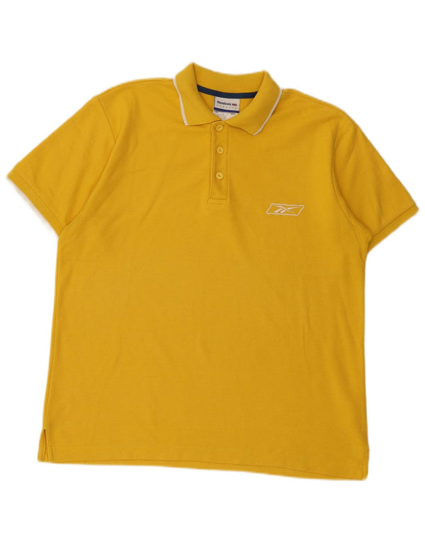 Reebok Herren klassisches Poloshirt aus mittelgelber Baumwolle