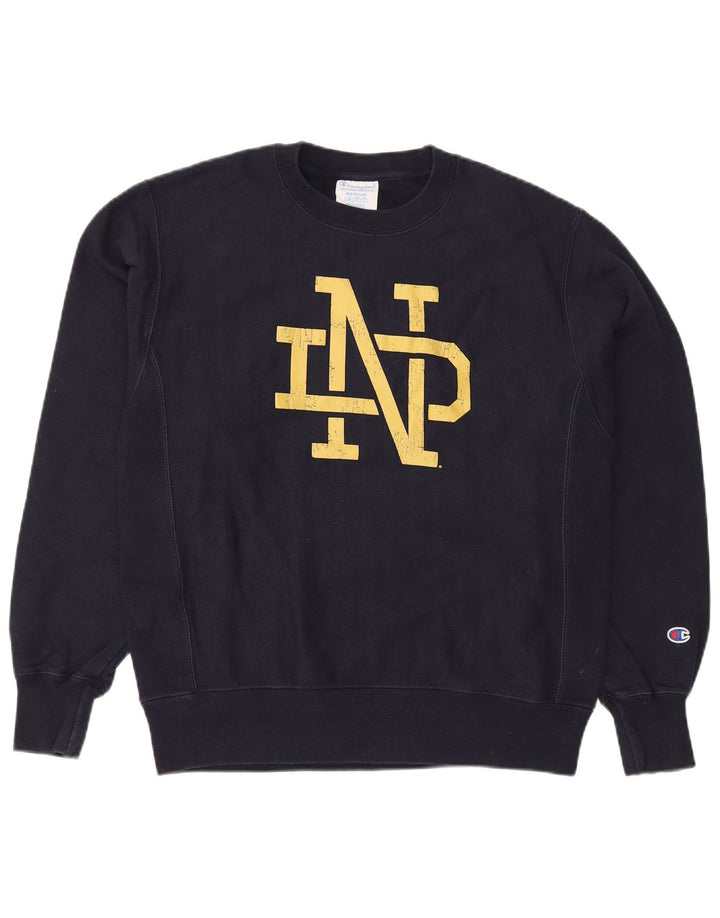 Champion Herren-Sweatshirt mit Reverse Weave-Grafik, mittleres Marineblau