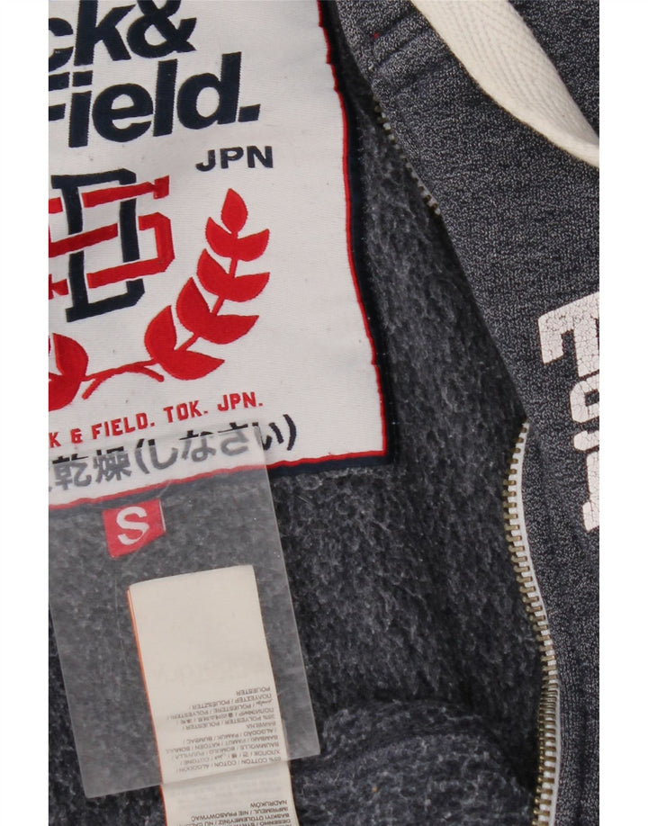 SUPERDRY Herren-Kapuzenpullover mit grafischem Reißverschluss, Größe S, marineblaue Baumwolle