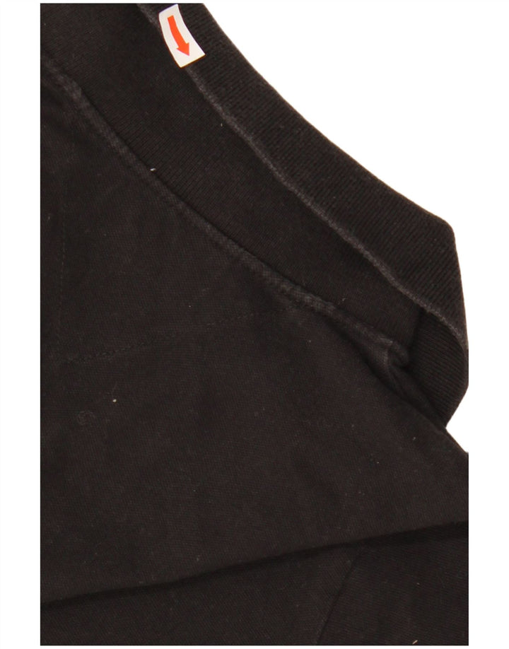 TOMMY HILFIGER Damen Poloshirt UK 8 Small Schwarz Baumwolle