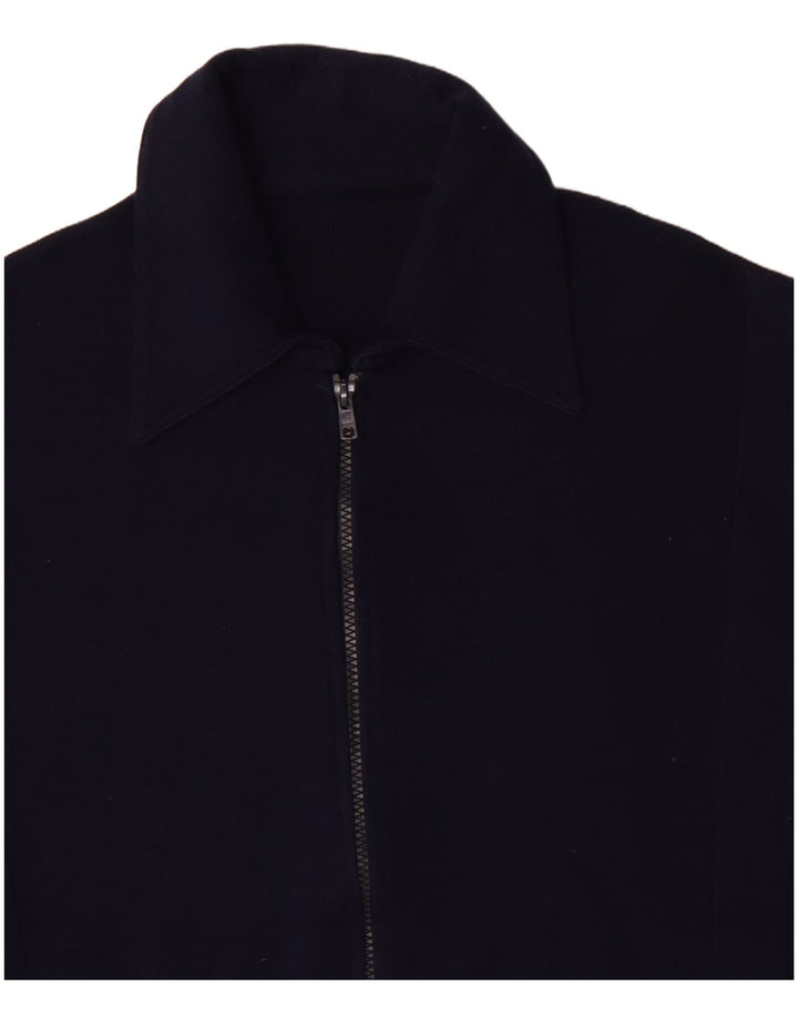 Vintage Herren Cardigan Pullover Medium Marineblaue Wolle