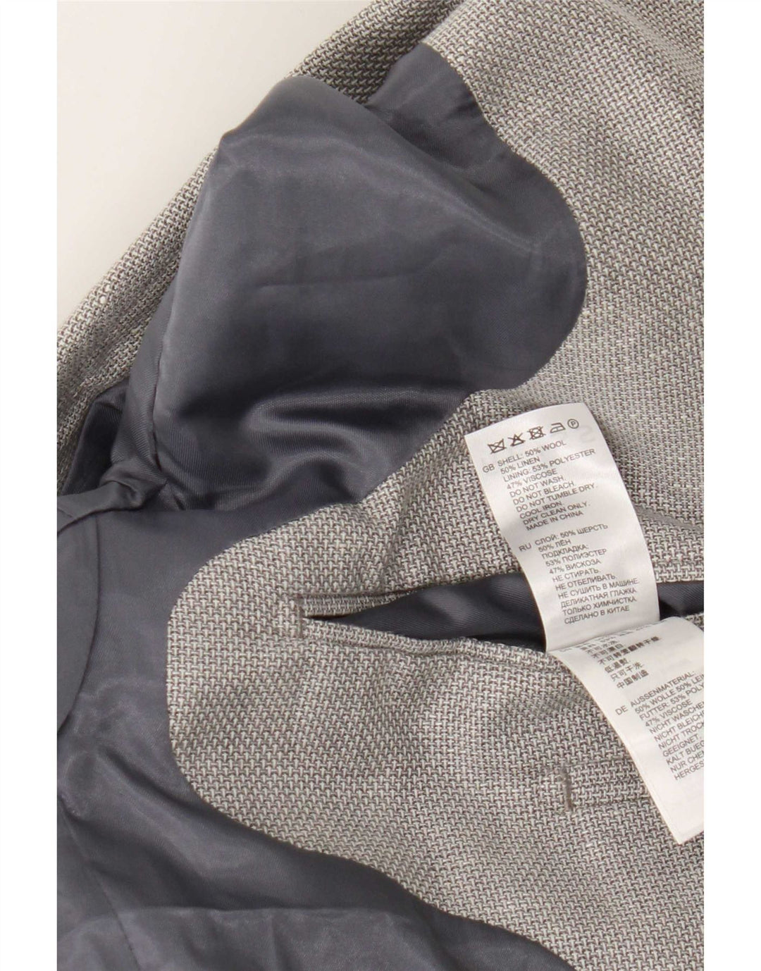 Reiss Herren-Blazer mit 2 Knöpfen, UK 38, mittelgraue Wolle