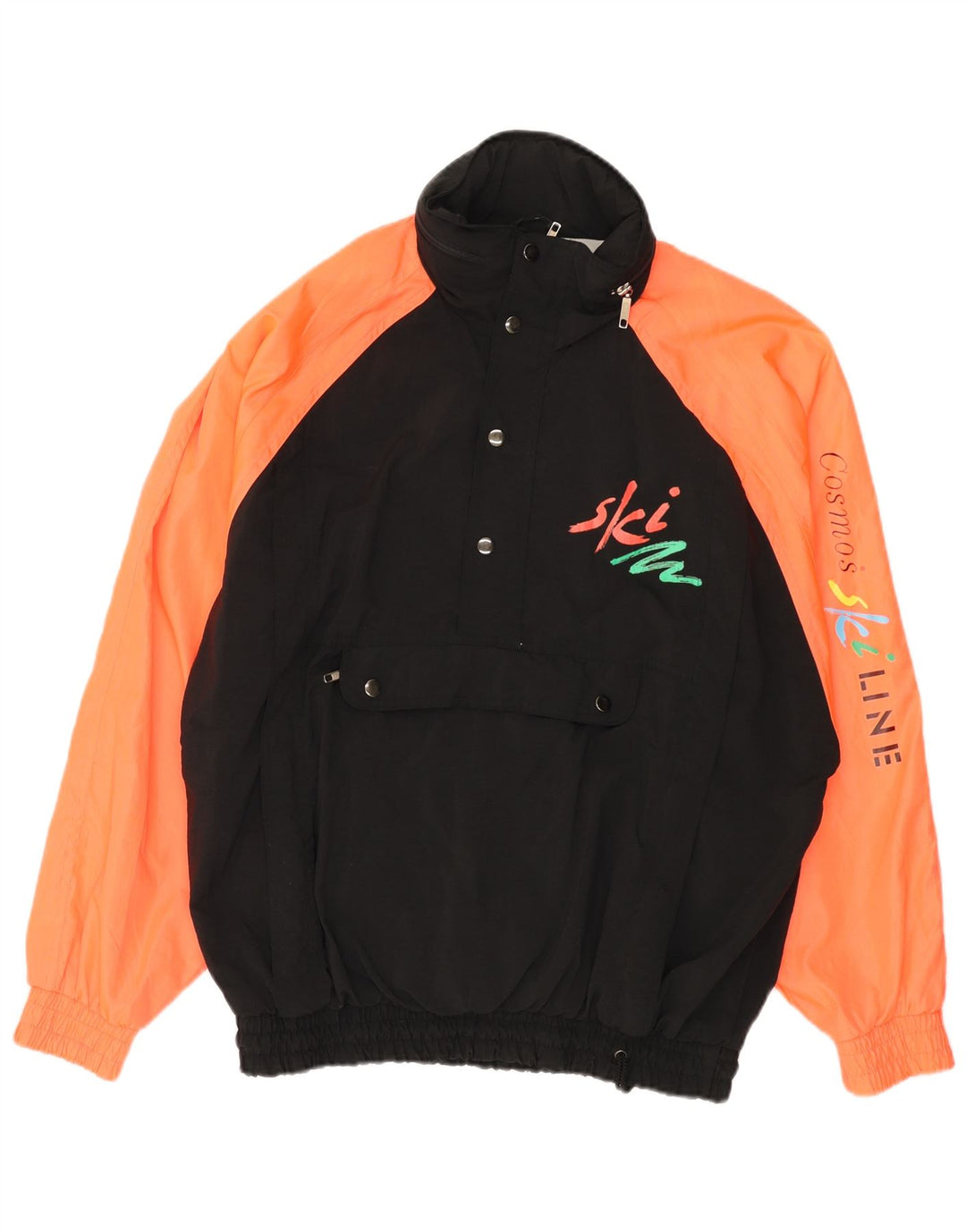 COSMOS Herren Loose Fit Graphic Windjacke UK 36 Small Schwarz