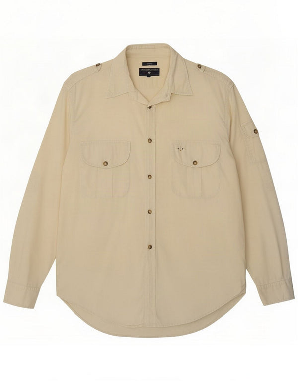 Goose & Gander Herren-Militärhemd IT 50, mittelbeige Baumwolle