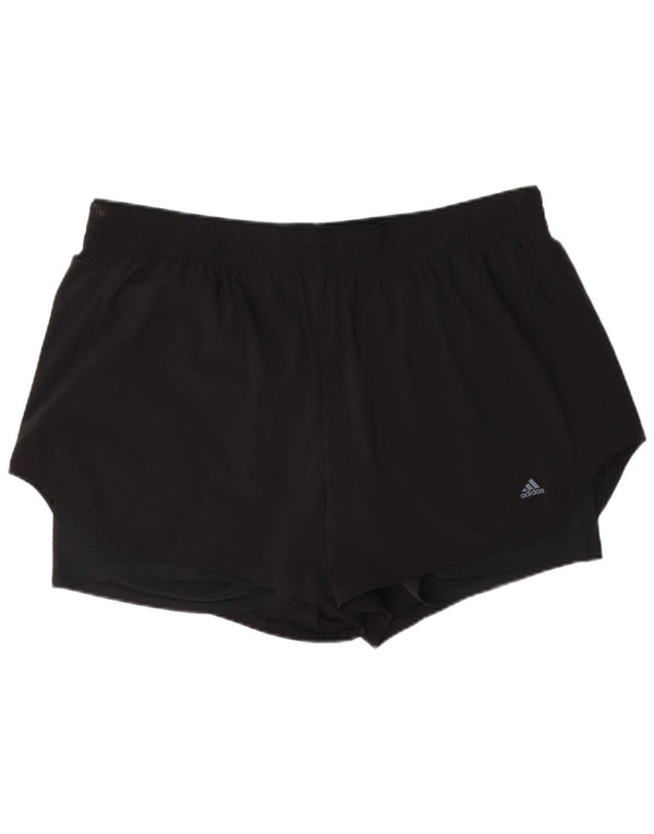 Adidas Damen Sportshorts UK 24/26 2XL Schwarz Polyamid