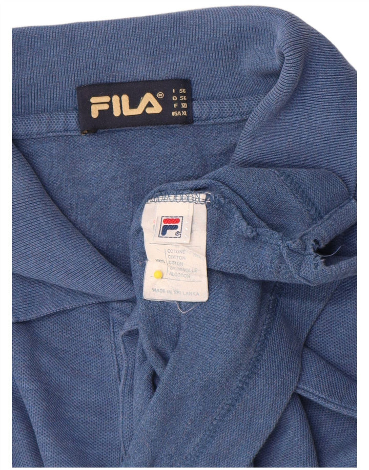 Fila Herren Poloshirt IT 56 XL Blau Baumwolle