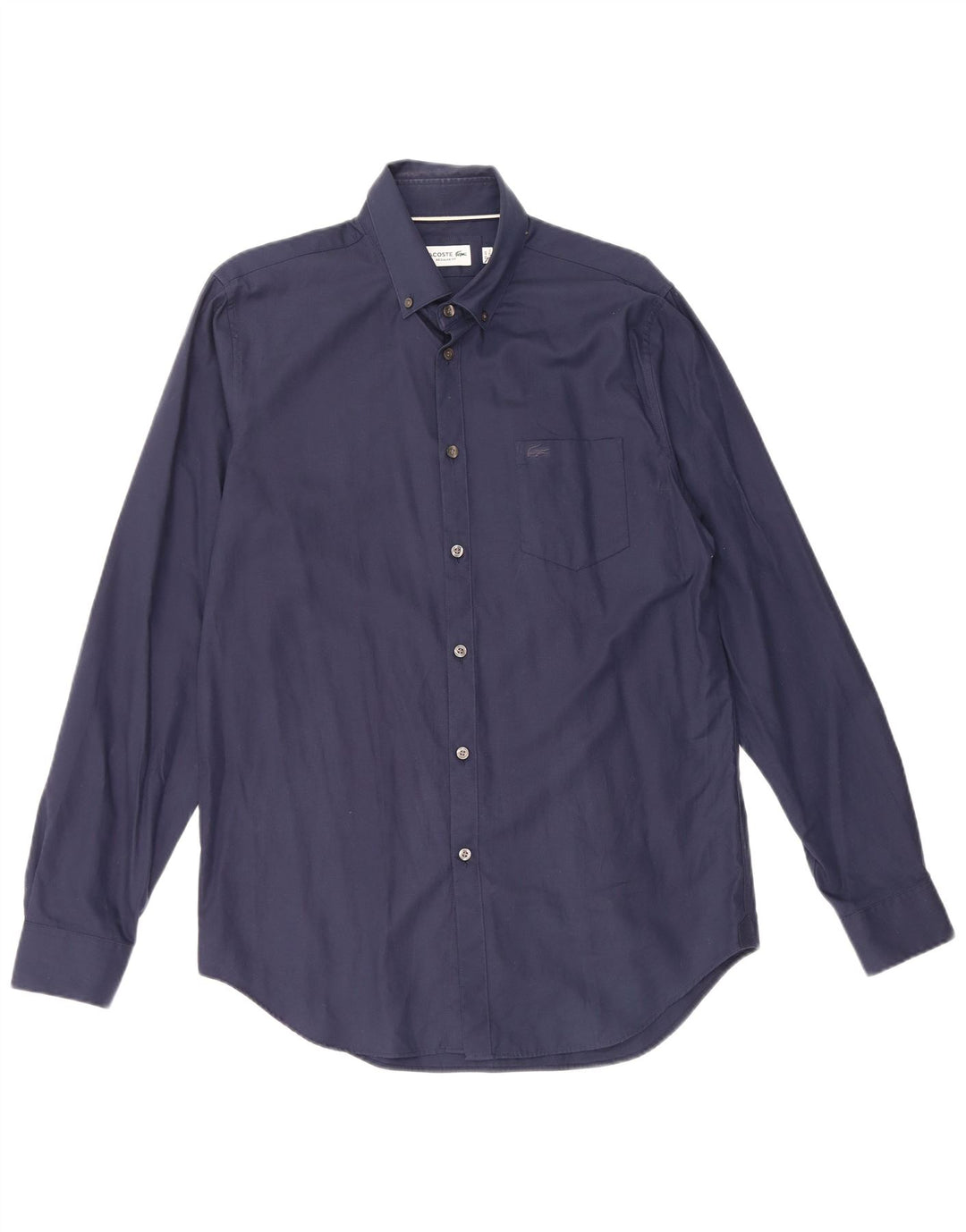 Lacoste Herren-Hemd mit normaler Passform, Größe 40, 15 1/2, mittelmarineblaue Baumwolle