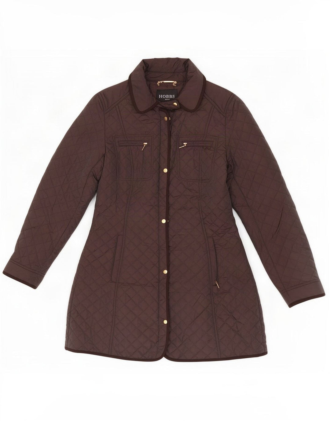 Hobbs Damen Steppjacke UK 12 Mittelbraunes Nylon