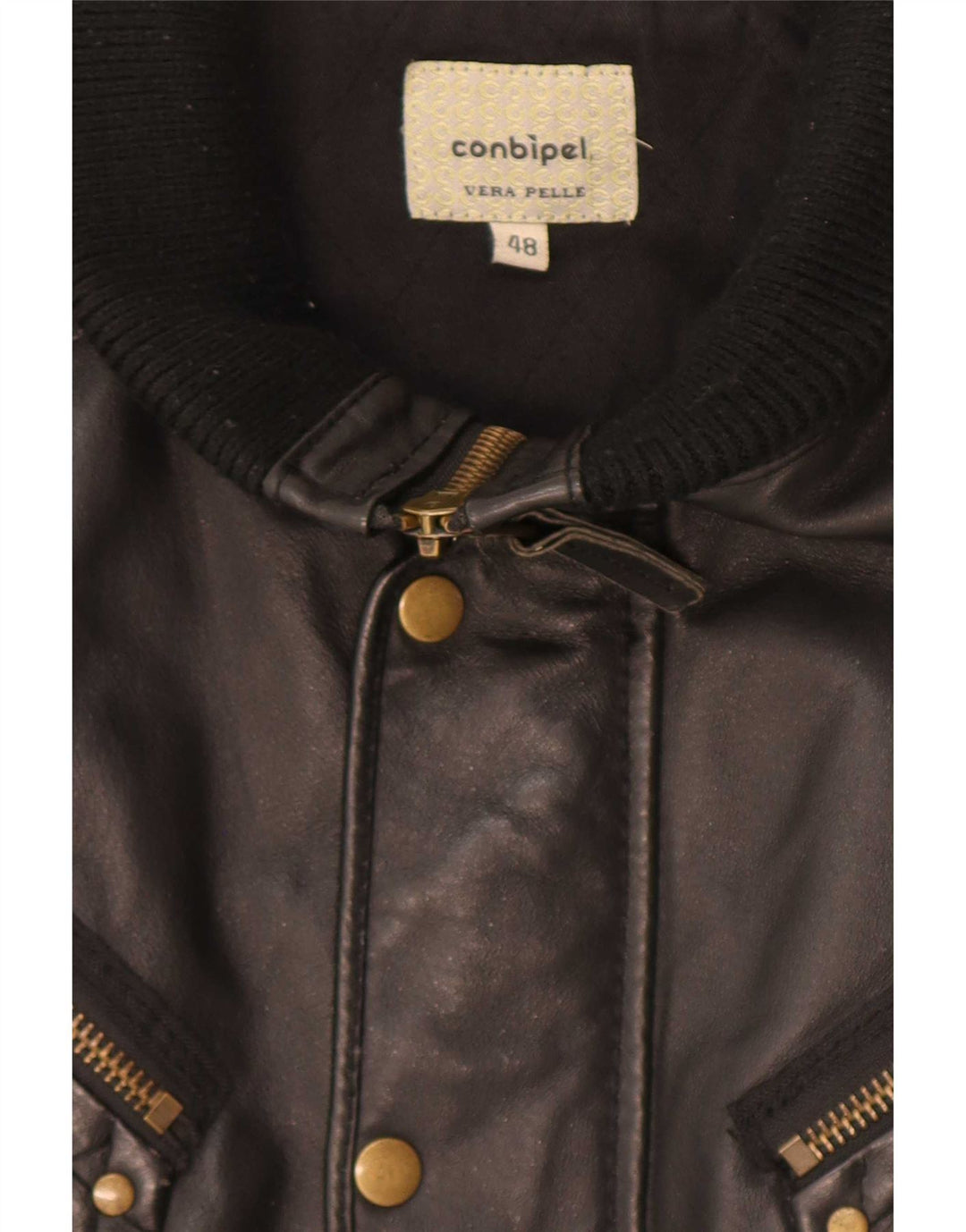 Conbipel Herren Lederjacke IT 48 Medium Schwarz