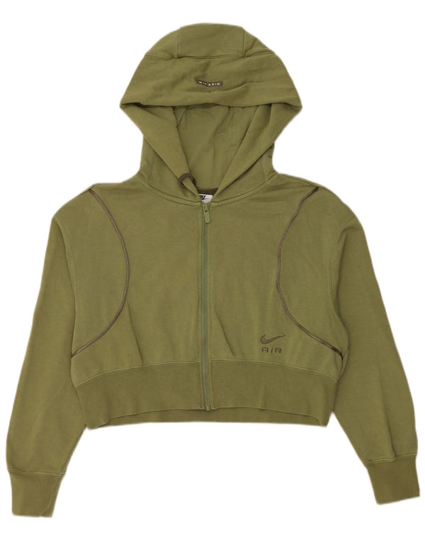Nike Mädchen Crop Zip Hoodie Pullover 6–7 Jahre XS Khaki Baumwolle