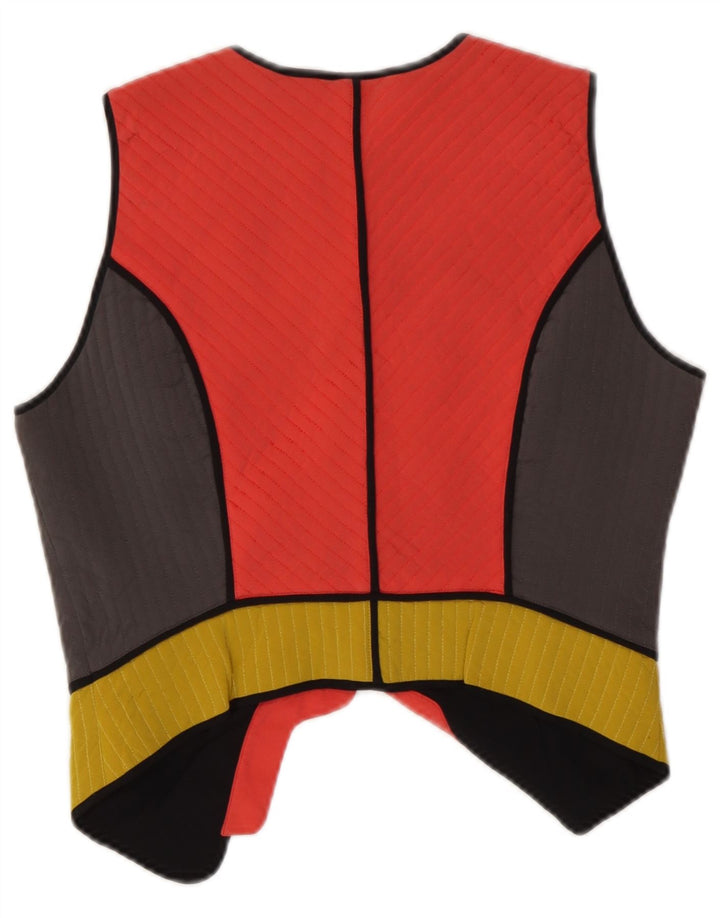 Rutzou Womens Crop Weste EU 40 Medium Mehrfarbige Colourblock-Seide
