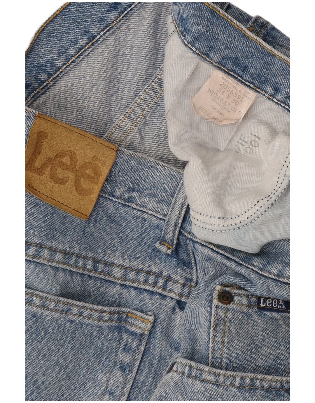 Lee Herren Straight Jeans W34 L30 Blaue Baumwolle