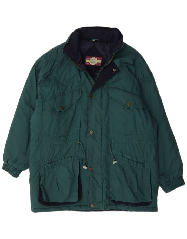 Hurricane Herren Loose Fit Wattierte Jacke UK 38 Mittelgrüne Baumwolle