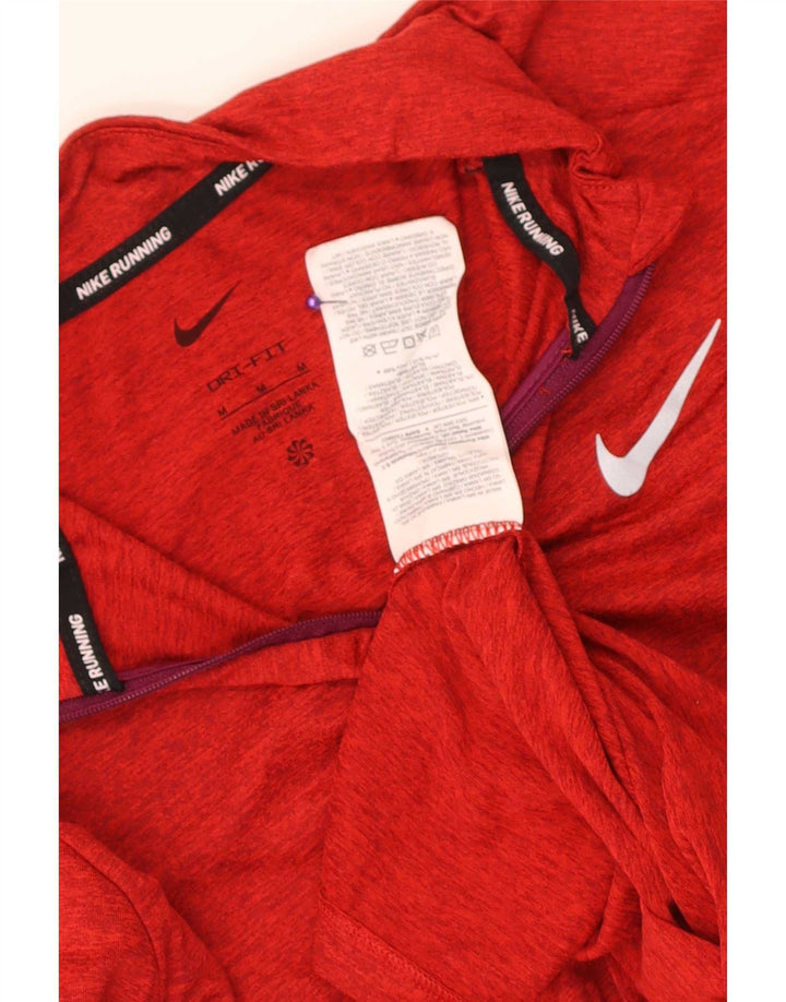 Nike Herren Dri Fit Pullover-Trainingsoberteil mit Reißverschluss und Reißverschluss, Mittelrot gefleckt
