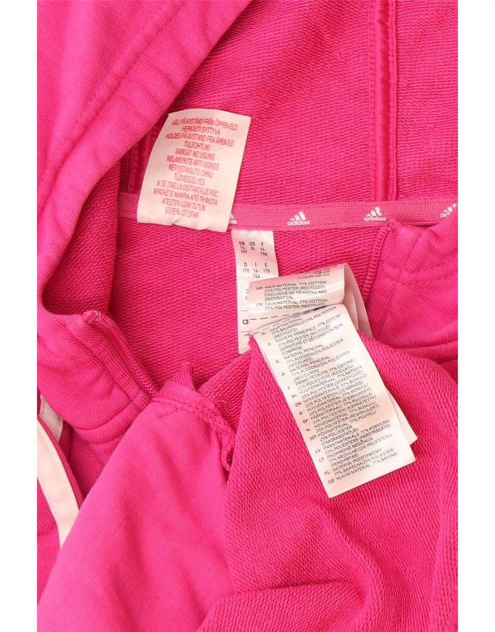 ADIDAS Mädchen-Kapuzenpullover mit Reißverschluss, 14–15 Jahre, rosa Baumwolle