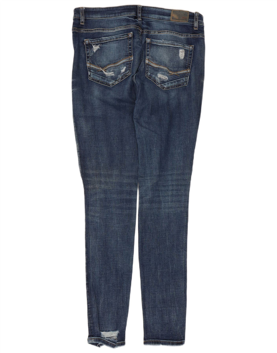 BKE Damen Payton Distressed Mid Rise Skinny Jeans W30 L31 Blaue Baumwolle