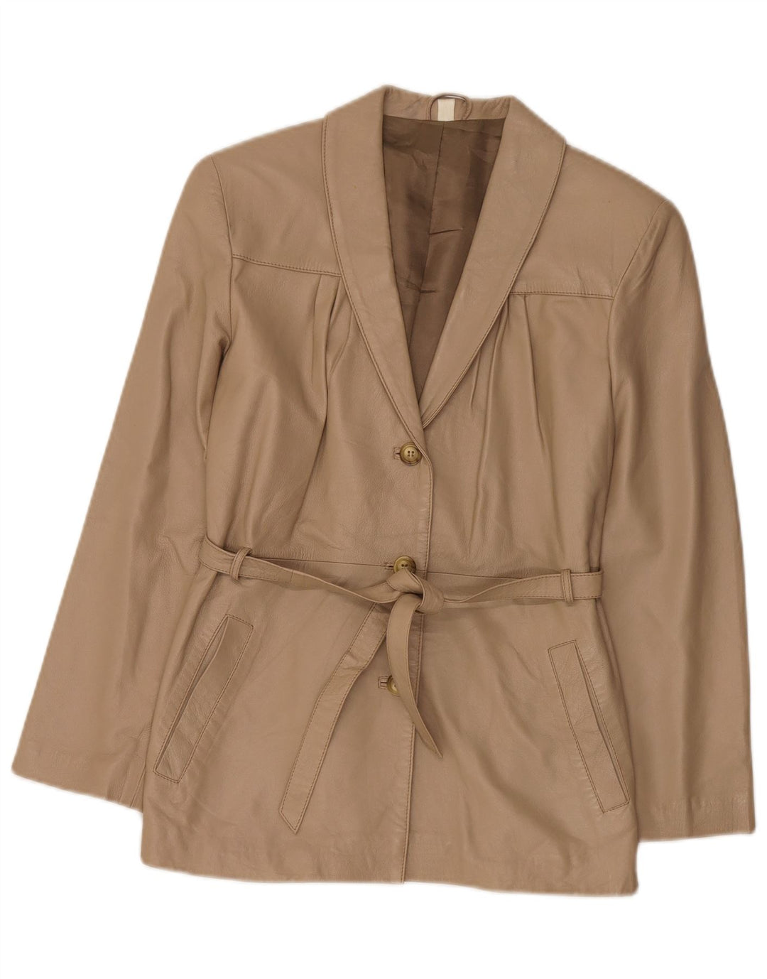 Vintage Damen Lederjacke IT 42 Medium Beige