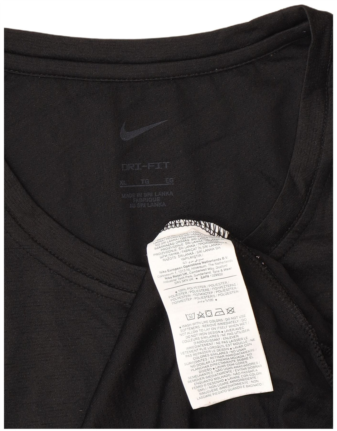 NIKE Herren Dri Fit T-Shirt Top XL Schwarz Polyester
