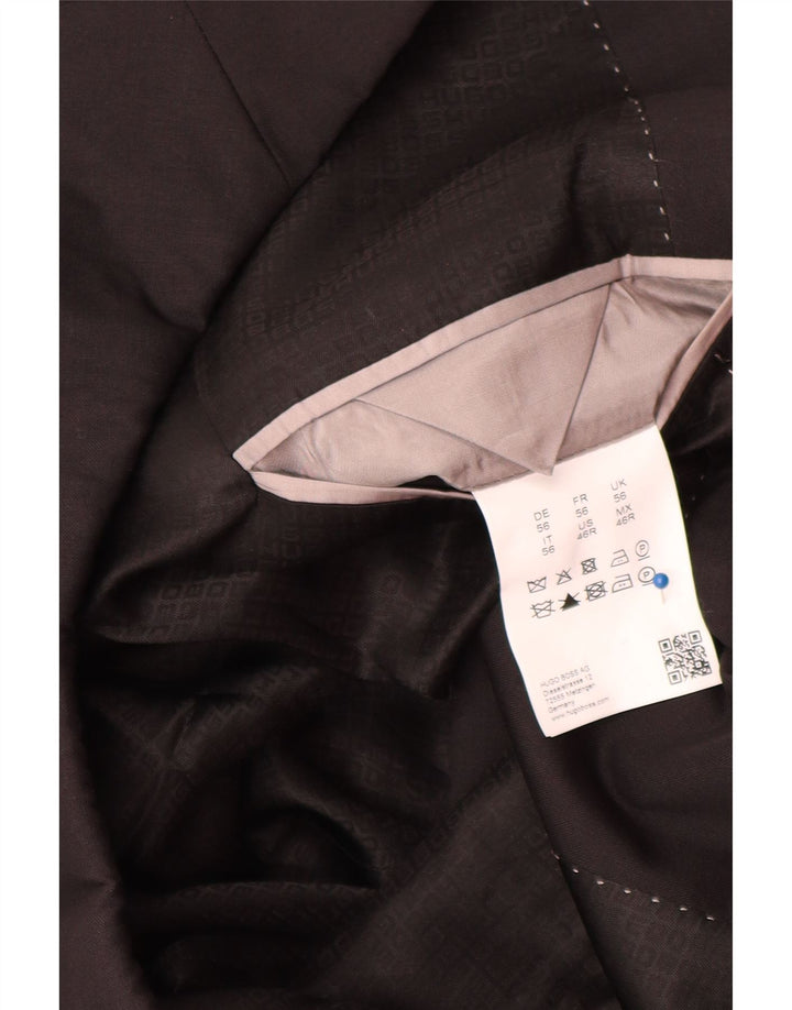 Hugo Boss Herren-Blazer mit 2 Knöpfen, EU 56, 3XL, schwarze Schurwolle