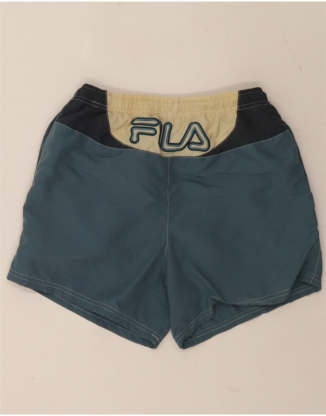 Fila Herren Badeshorts mit Grafik, XS, Blau, Colourblock-Polyamid