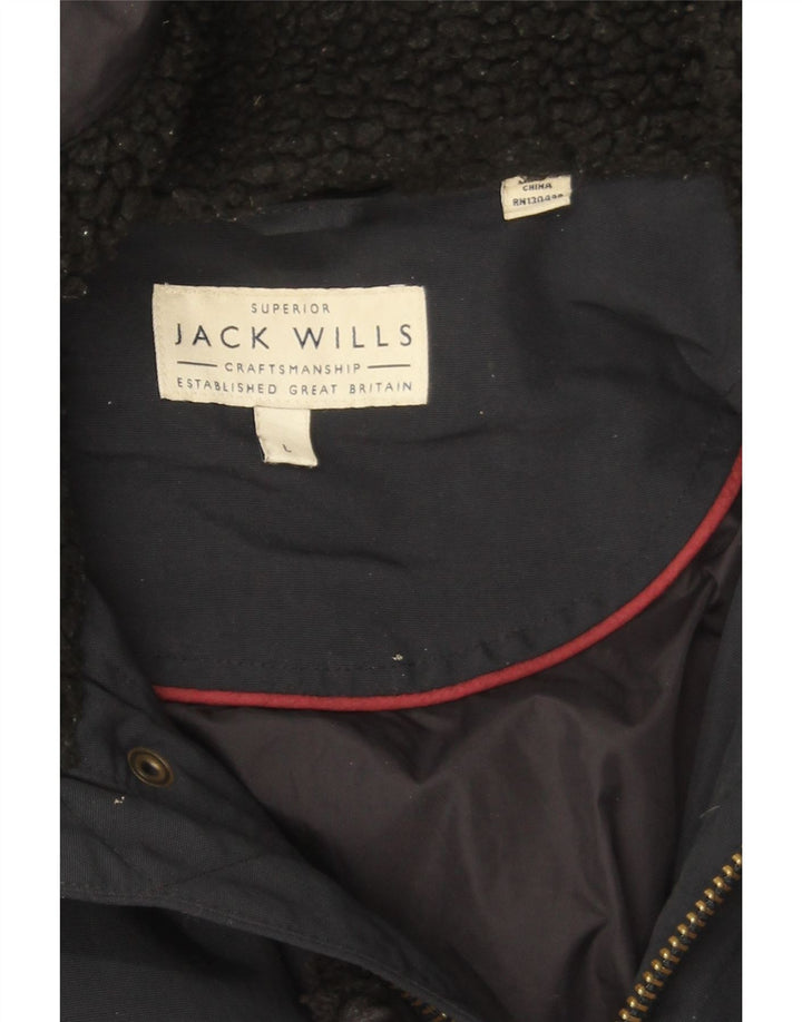Jack Wills Herren-Parka mit Kapuze, Größe 40, Marineblau