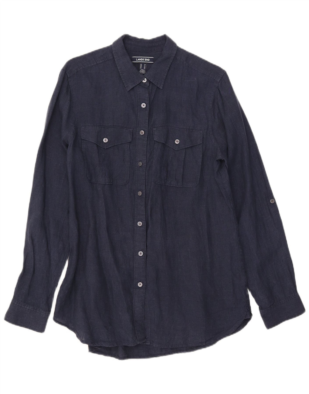 Lands End Damenhemd UK 14 Large Marineblau