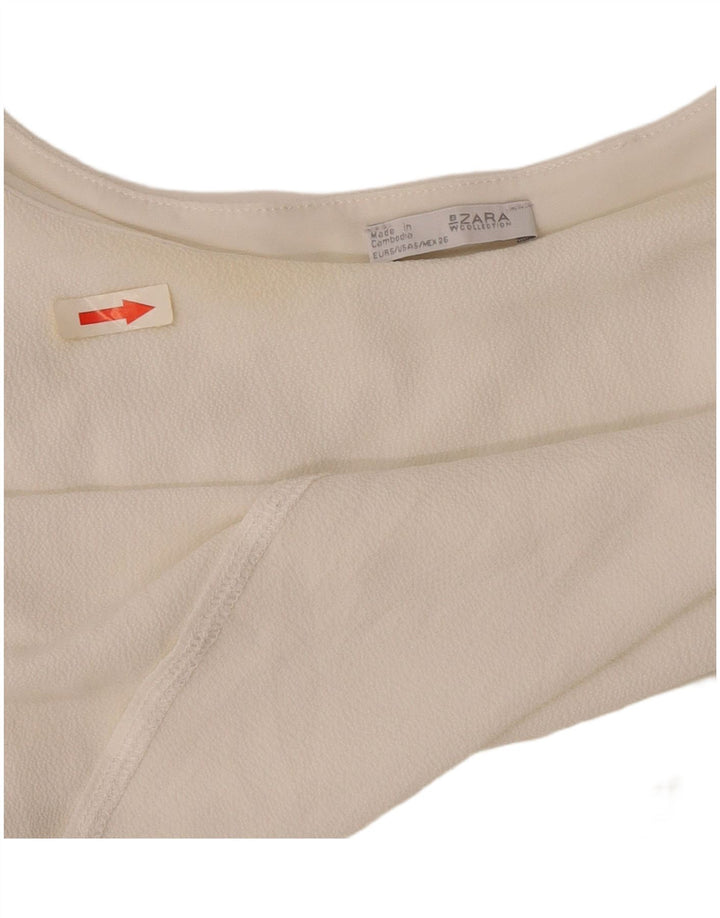 Ärmelloses Poncho-Blusenoberteil von Zara für Damen, Gr. 40, Größe S, Weiß