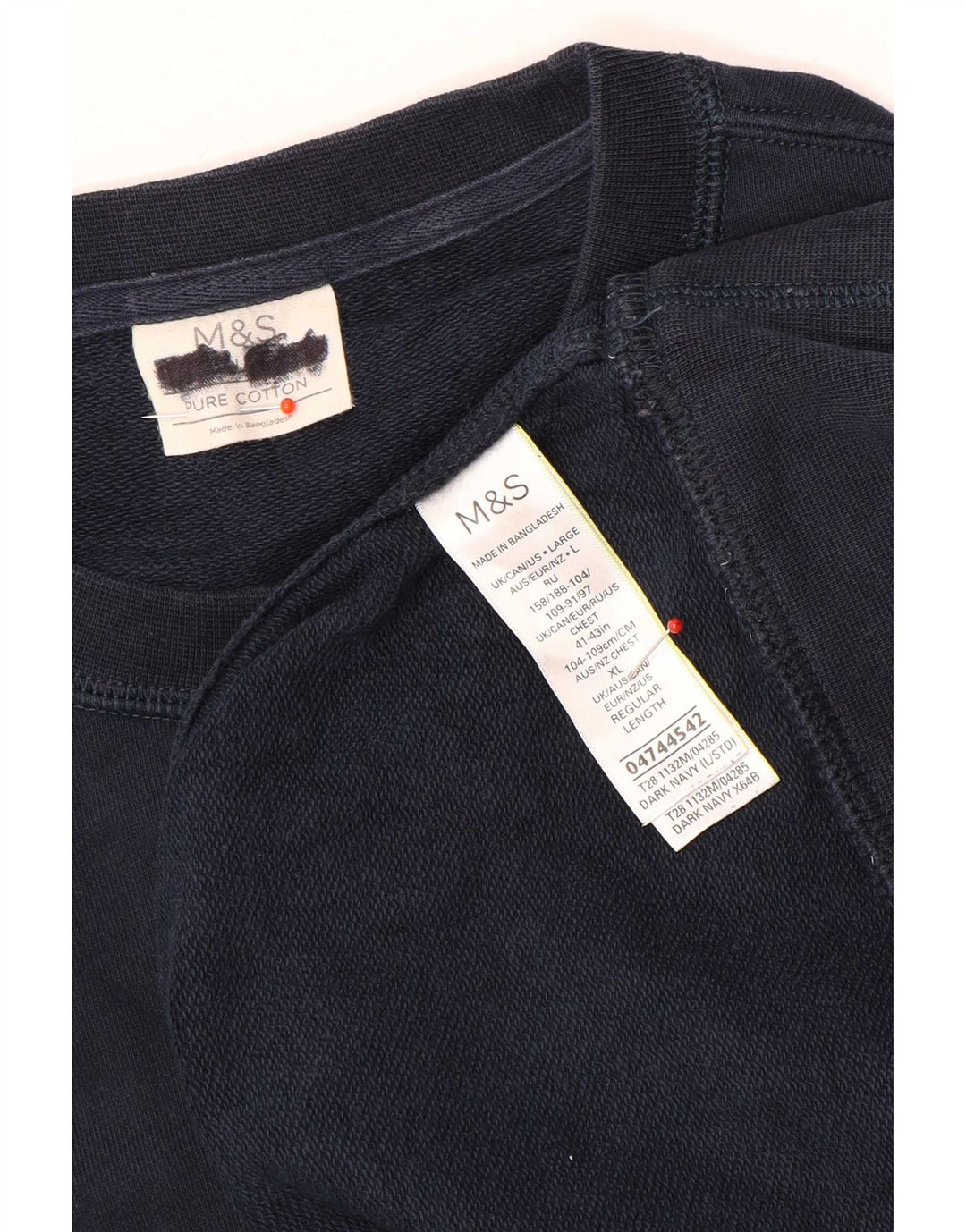 Marks & Spencer Herren-Sweatshirt, Pullover, groß, marineblau, Baumwolle