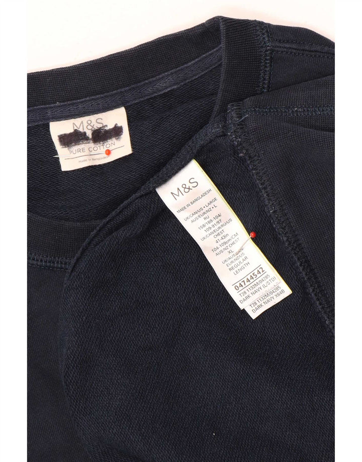 Marks & Spencer Herren-Sweatshirt, Pullover, groß, marineblau, Baumwolle