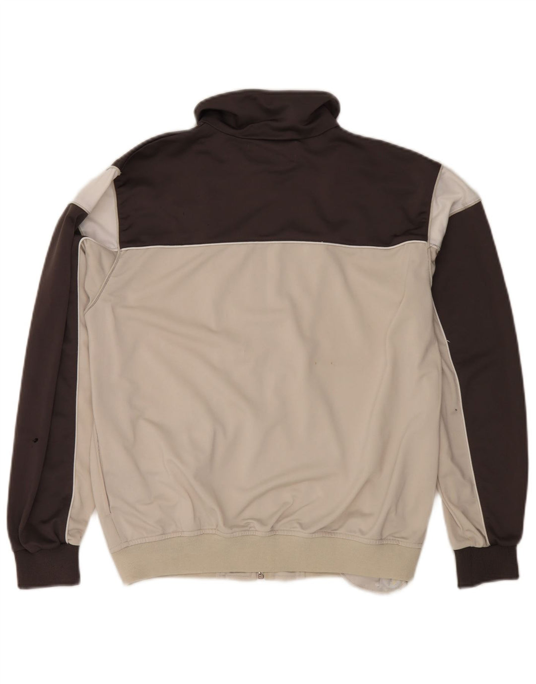 Kappa Herren-Trainingsanzug, Oberteil, Jacke, Größe S, gebrochenes Weiß, Farbblock-Polyester