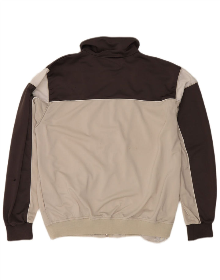 Kappa Herren-Trainingsanzug, Oberteil, Jacke, Größe S, gebrochenes Weiß, Farbblock-Polyester