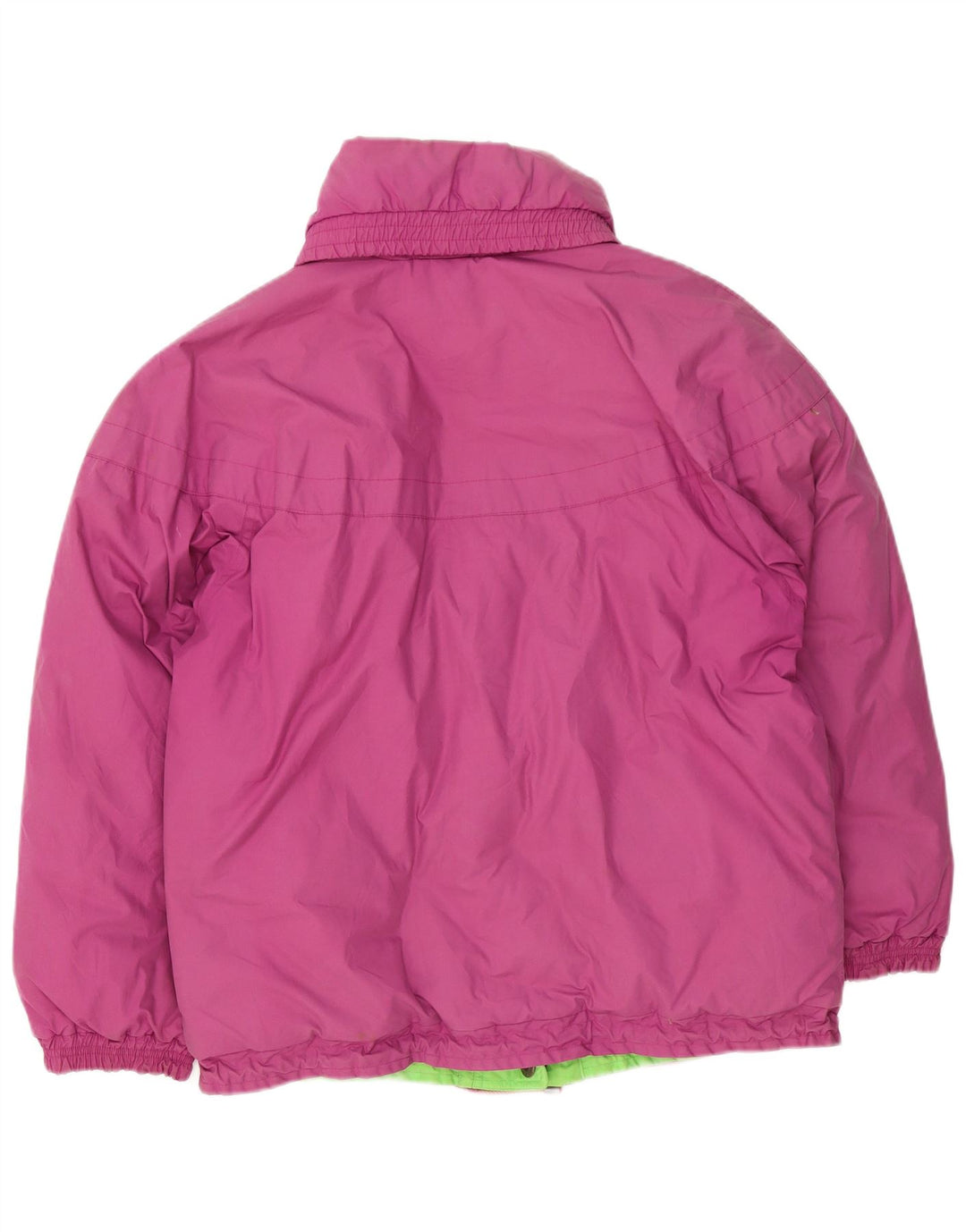 Vintage Damen Reversible gepolsterte Jacke UK 14 große lila Baumwolle