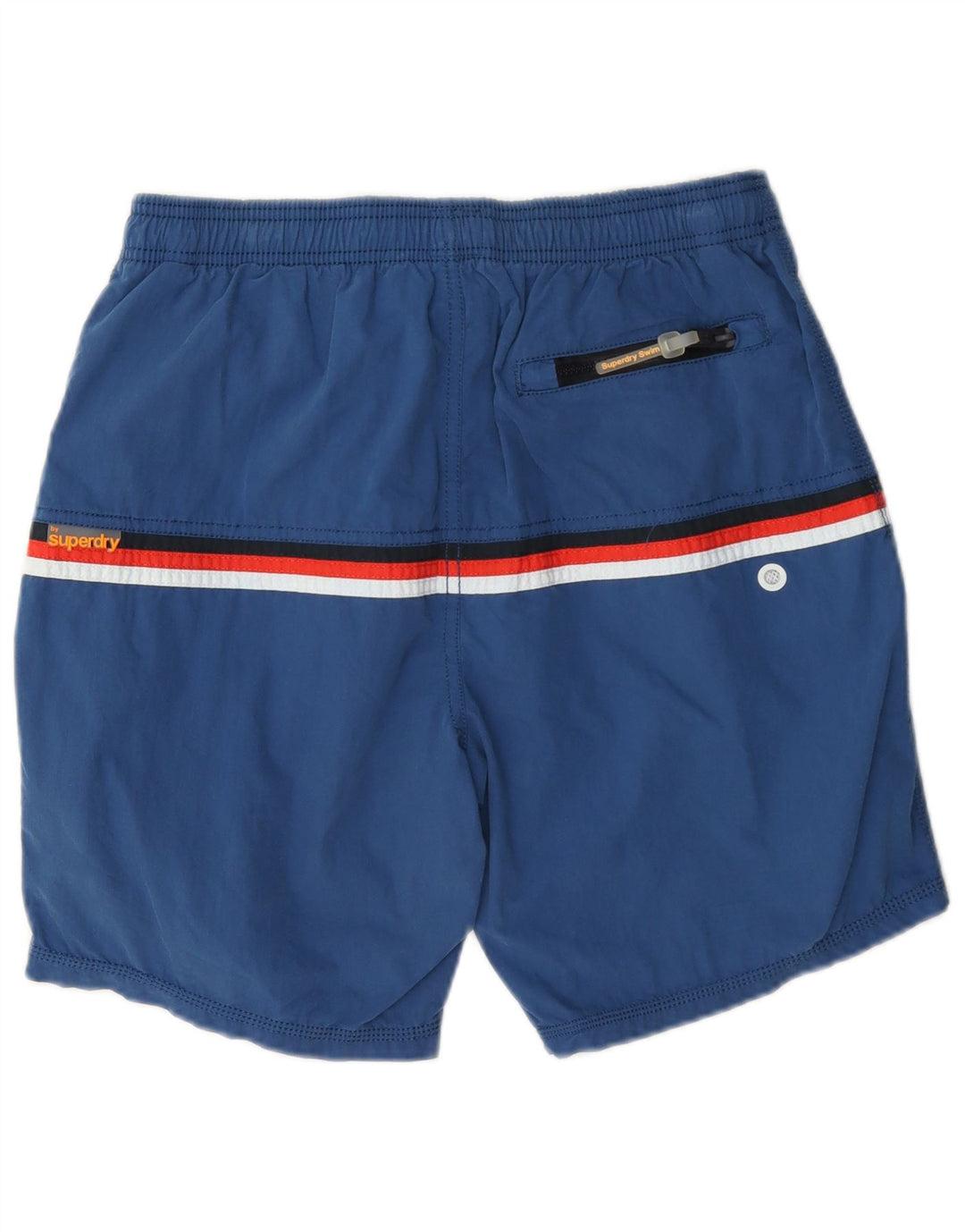 Superdry Herren-Badeshorts mit Grafik, mittelgroß, marineblau, Blockfarben-Baumwolle