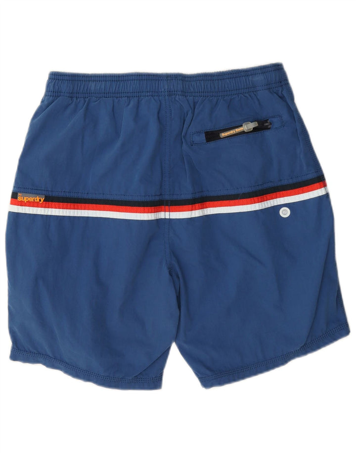 Superdry Herren-Badeshorts mit Grafik, mittelgroß, marineblau, Blockfarben-Baumwolle