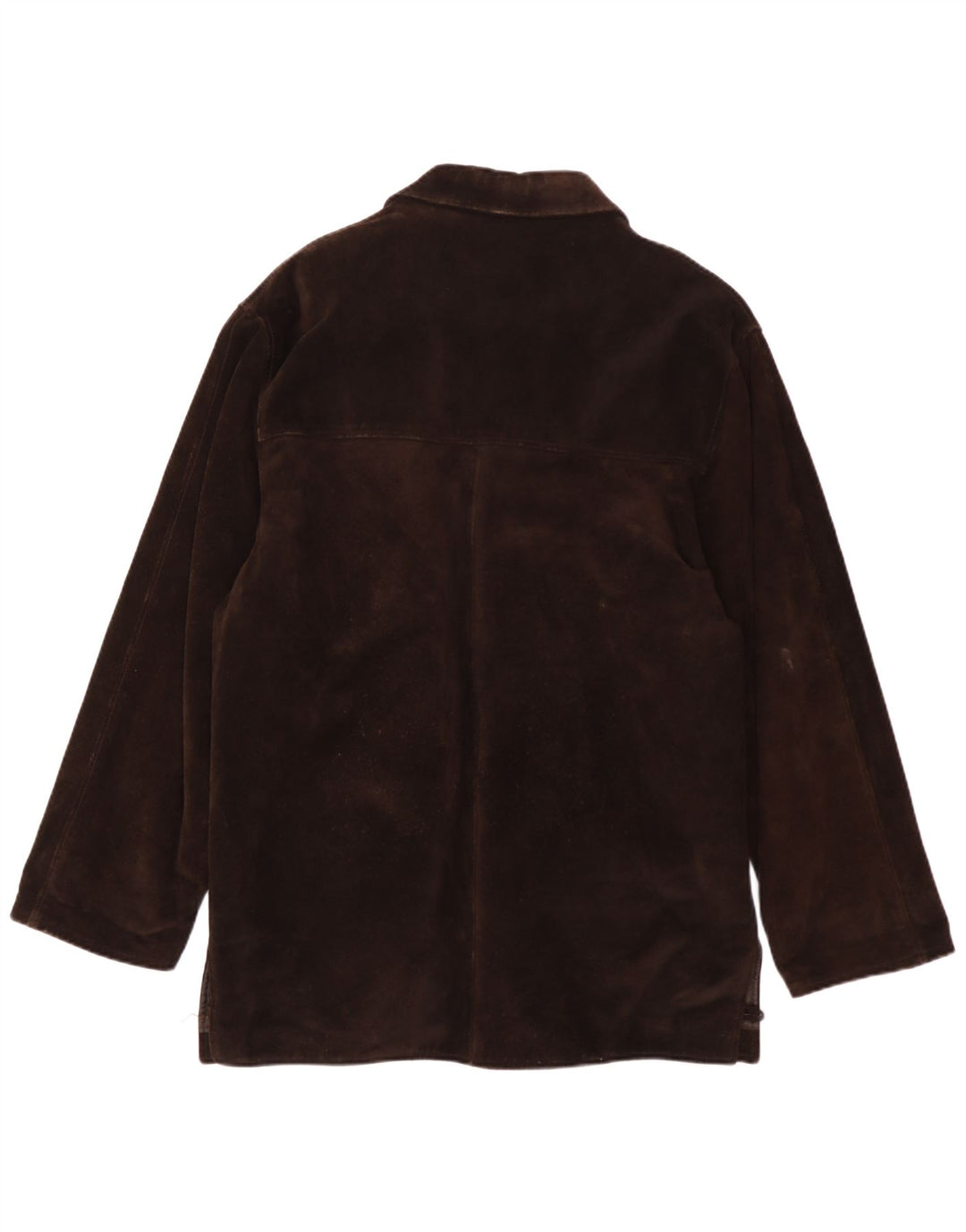 Vintage Herren-Windbreaker-Mantel aus Wildleder, Größe 40, großes braunes Leder