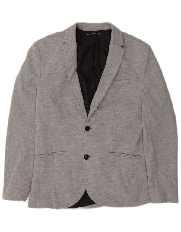 Zara Herren 2-Knopf-Blazerjacke UK 40 Large Grau