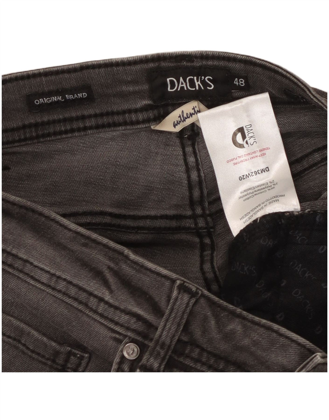 DACK'S Herren Straight Jeans IT 48 Medium W32 L31 Graue Baumwolle
