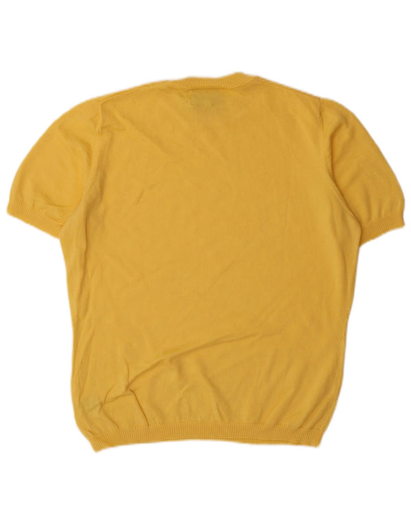 Luisa Spagnoli Damen Pullover mit Rundhalsausschnitt, UK 14, Mittelgelb