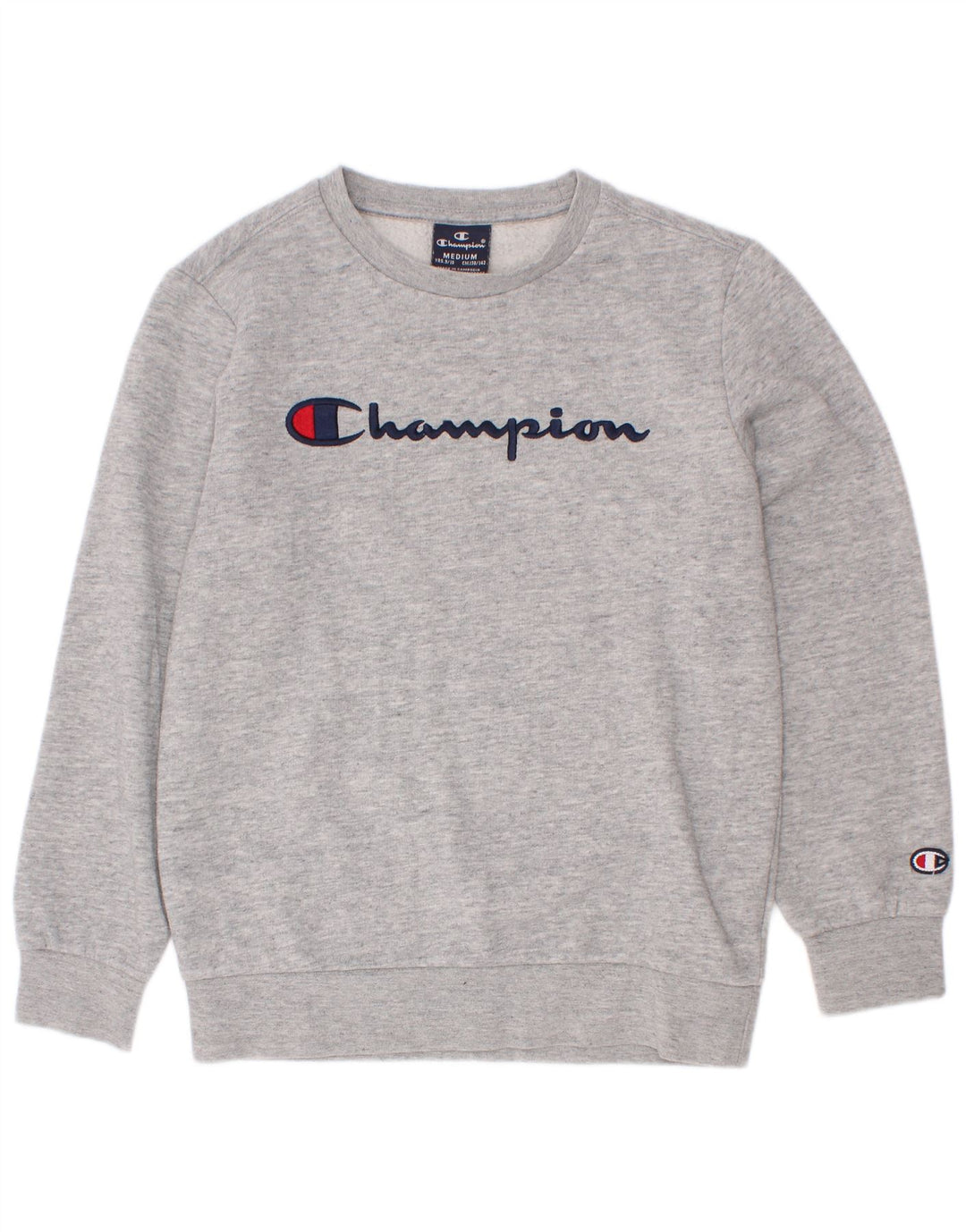 Champion Sweatshirt-Pullover mit Grafik für Jungen, 9–10 Jahre, Mittelgrau meliert