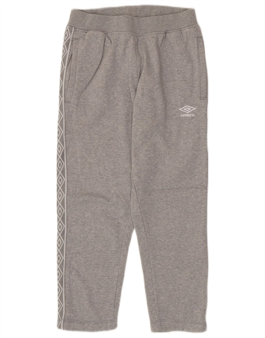 UMBRO Herren-Trainingshose mit grafischem Schnitt, Größe S, Grau, Baumwolle