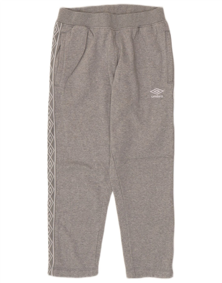 UMBRO Herren-Trainingshose mit grafischem Schnitt, Größe S, Grau, Baumwolle