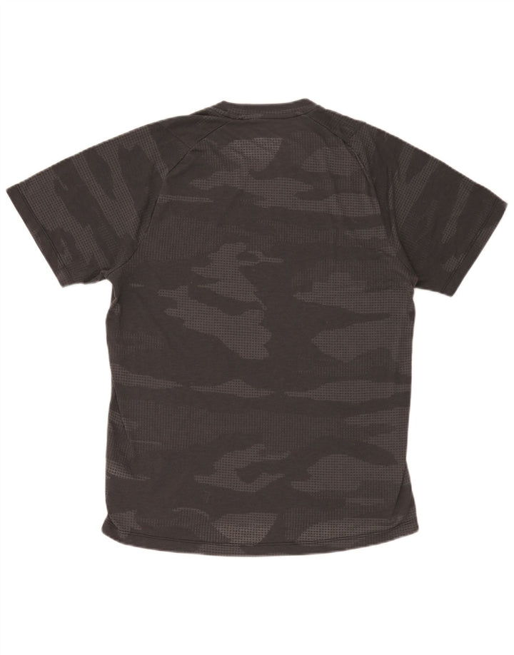 Adidas Herren Climalite T-Shirt Top Mittelgraues Camouflage-Polyester
