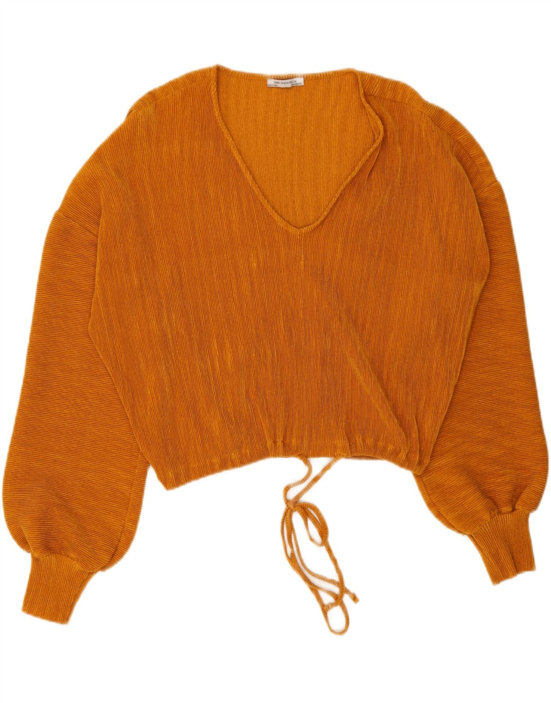 Zara Damen Trafaluc Crop Batwing Bluse Top UK 14 Mittelorange Polyester