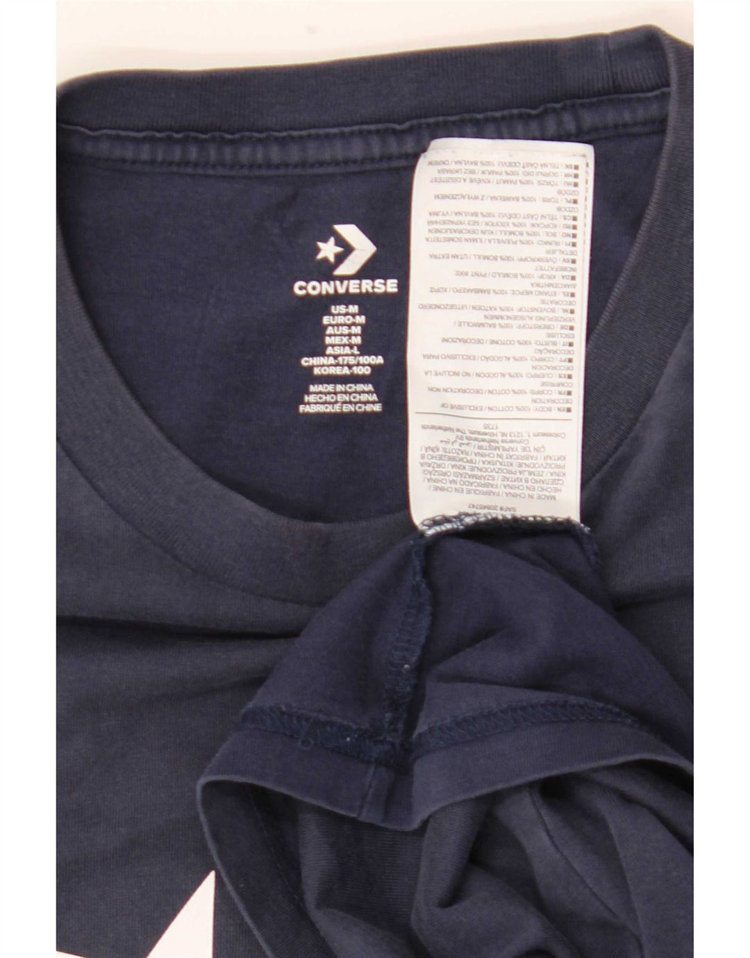 Converse Herren-T-Shirt mit Grafik, mittelgroß, marineblau, Baumwolle