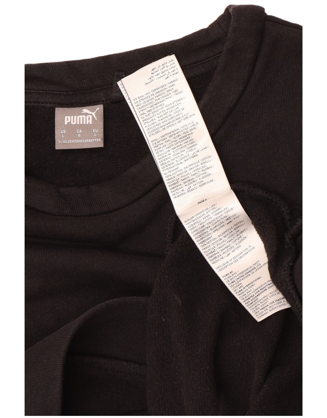 Puma Damen Sweatshirt Pullover UK 16 Large Schwarz Baumwolle